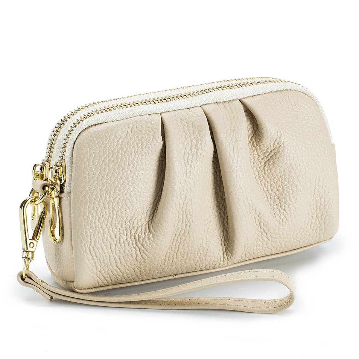 TOPLAYER COWHIDE DOUBLE LAYER ZIPPER LEATHER WALLET_CWAB3705