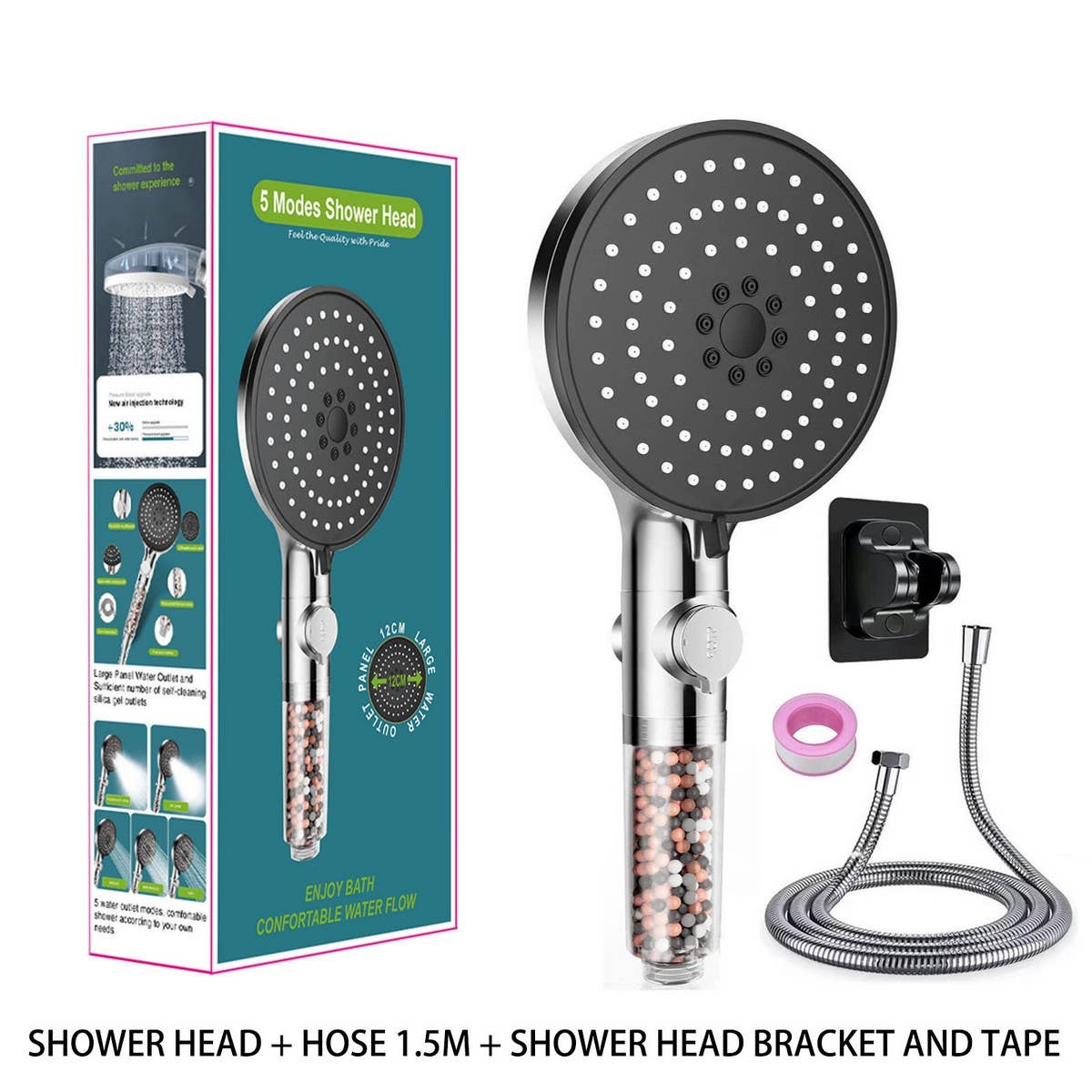 NEGATIVE ION FILTER BOOSTER SHOWER HEAD