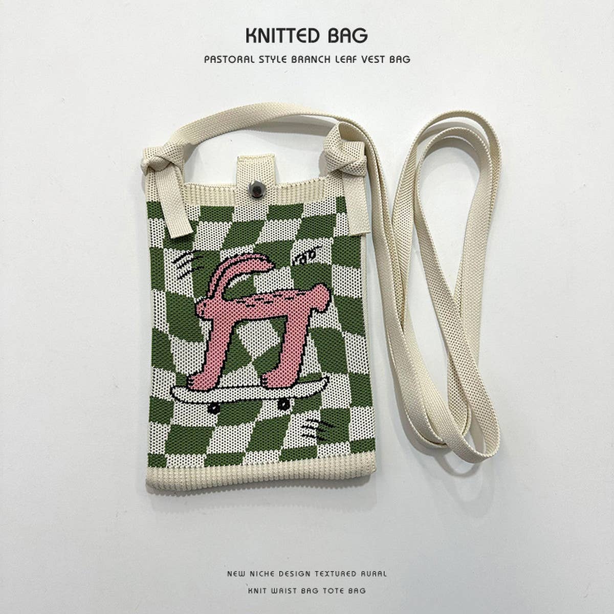 NEW STYLE CARTOON PUPPY KNITTED CROSSBODY BAG_CWAB2382