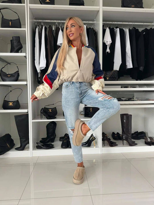 STAND COLLAR COLOR MATCHING BASEBALL UNIFORM