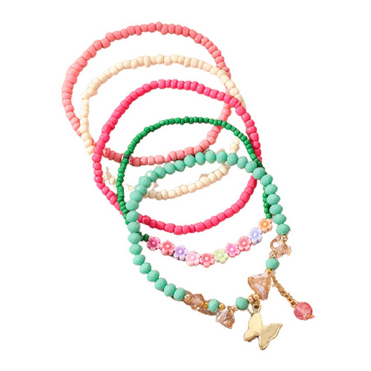 Boho Butterfly & Flower Anklet Set ??Handmade_CWMM6359