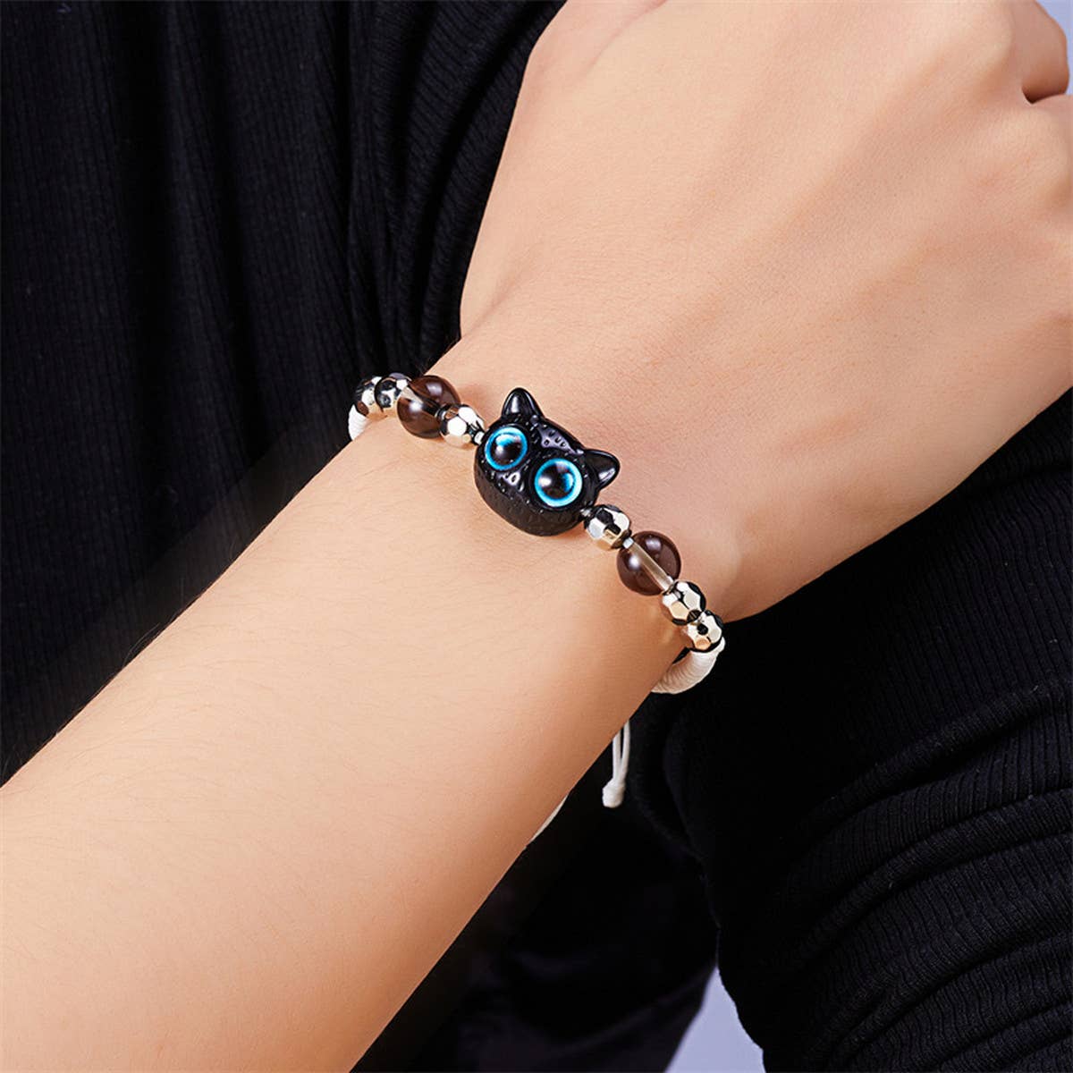 2024 NEW BRAIDED BLACK CAT BRACELET_CWAJE2428