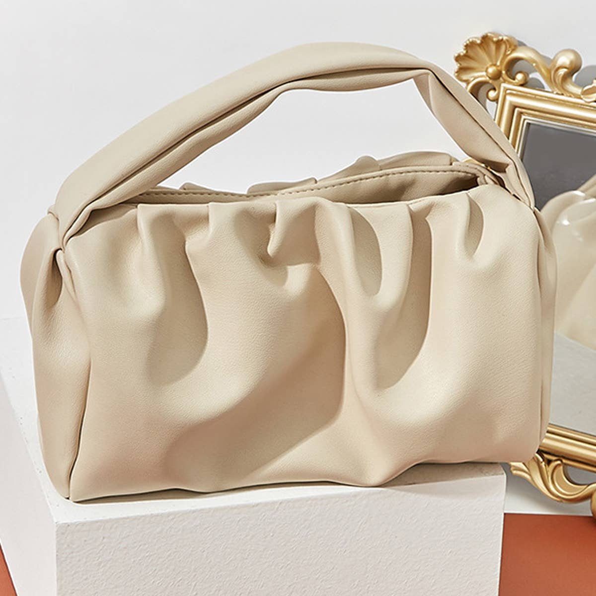 SIMPLE SOLID COLOR COSMETIC BAG HANDBAG_CWAB1832