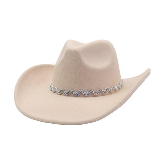 Western  Cowboy Fedora Hat Ethnic Design_CWAH04437