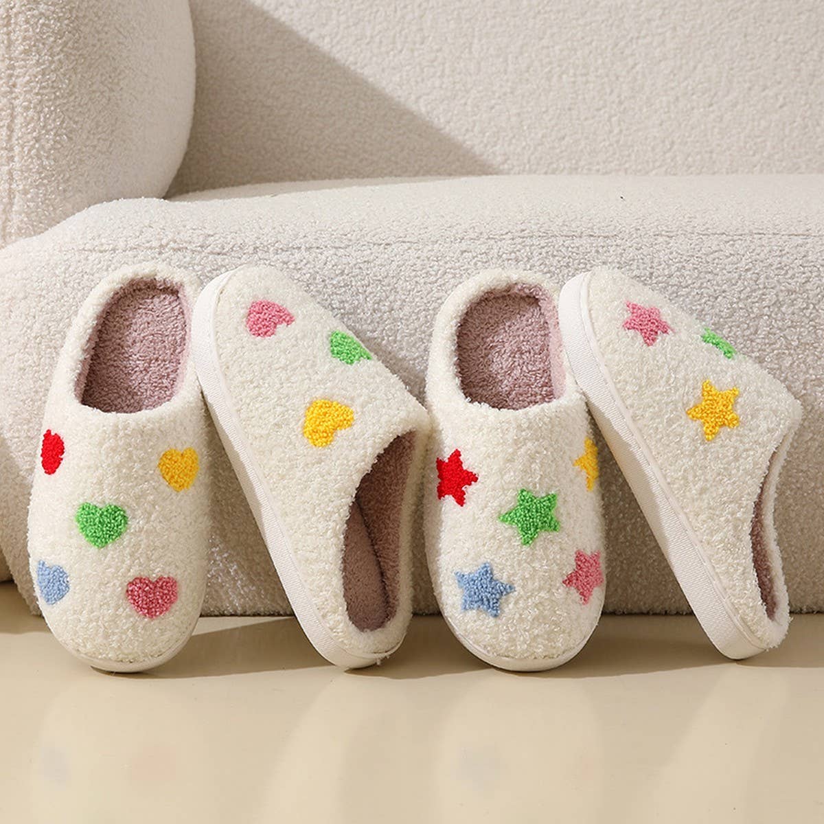 NEW COLORFUL LOVE STYLE WINTER COTTON SLIPPERS