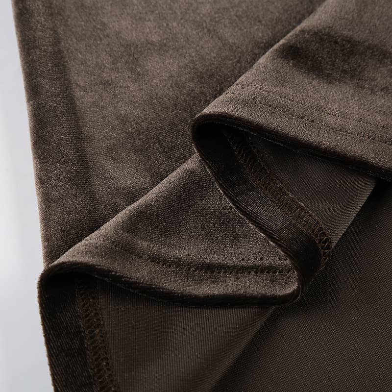 VINTAGE BROWN LOW FANNY PACK VELVET SKIRT