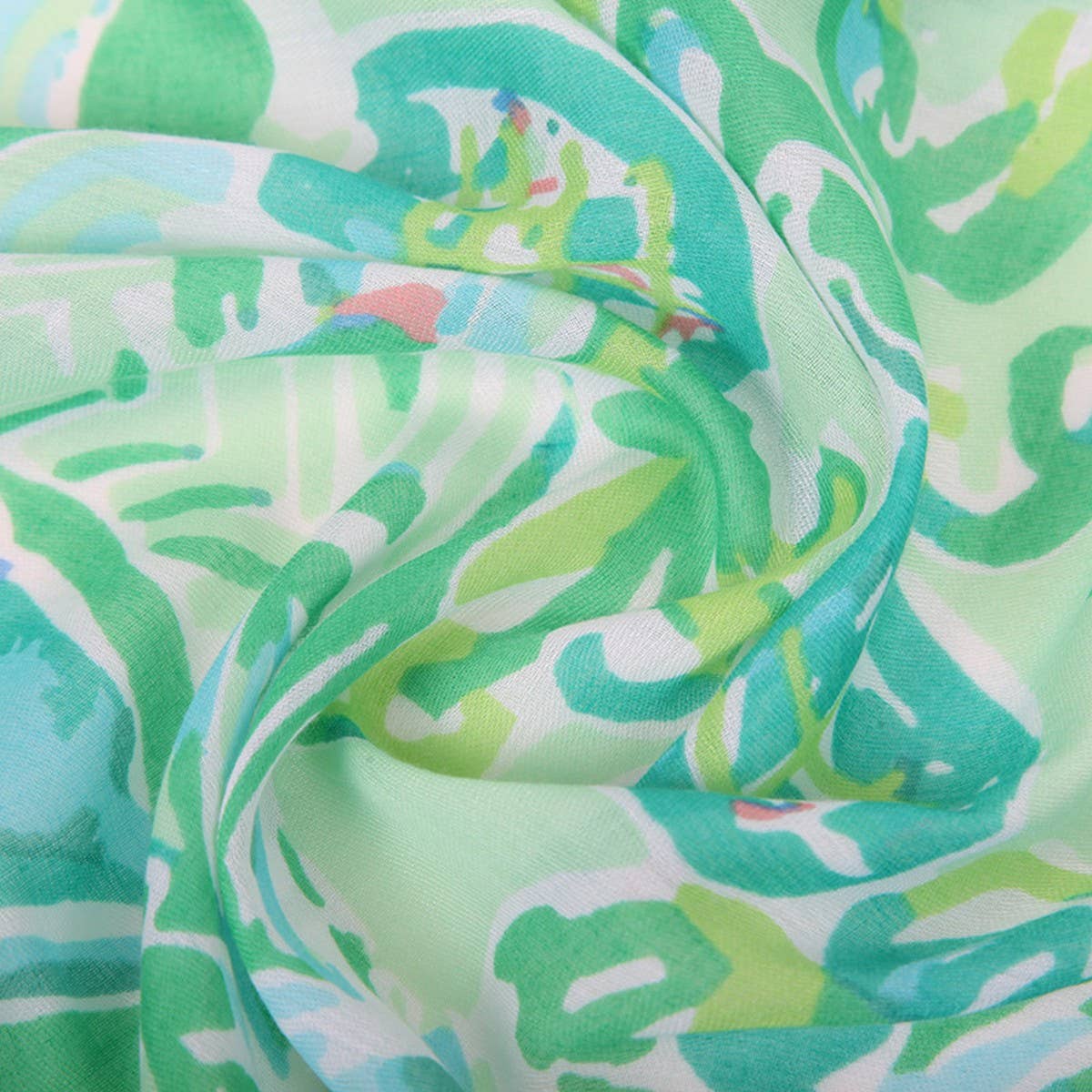 UV Protection Silk Scarf - Floral Beach Shawl