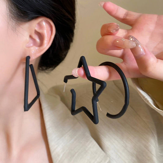 EUROPEAN AND AMERICAN GEOMETRIC EARRINGS_CWASC1338