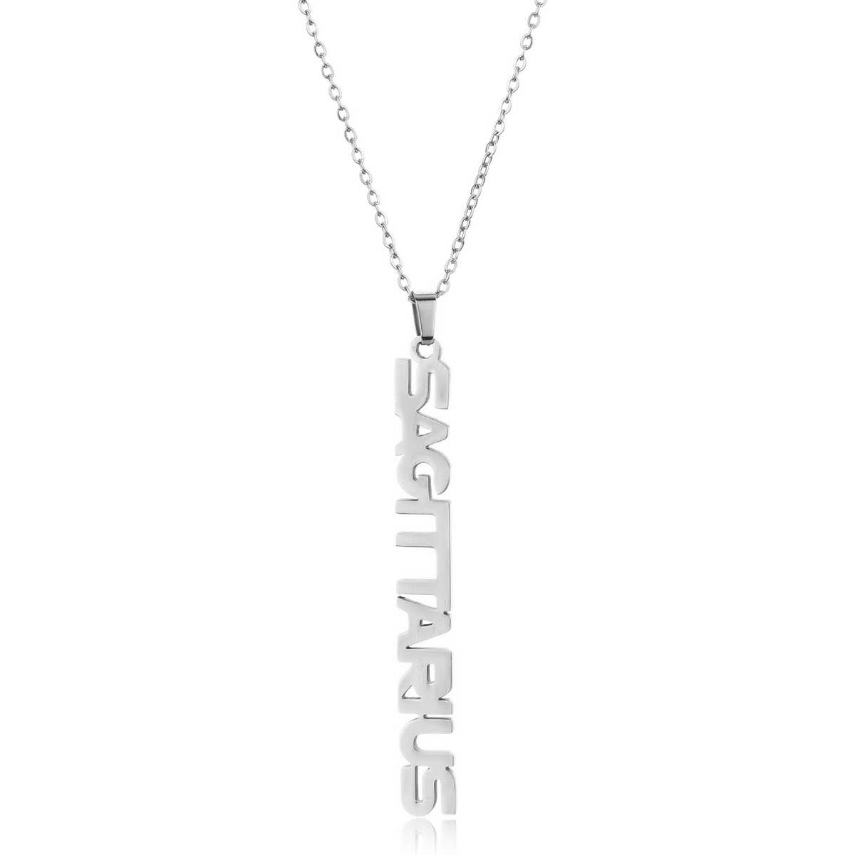CLAVICLE CHAIN TWELVE ZODIAC TITANIUM NECKLACE