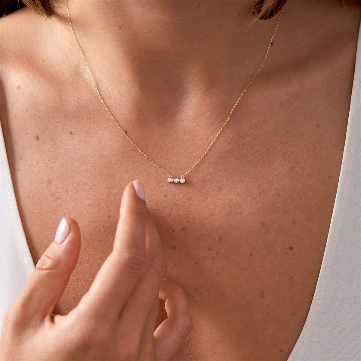 12 Birthstone Pendant Clavicle Necklace_CWMM5670