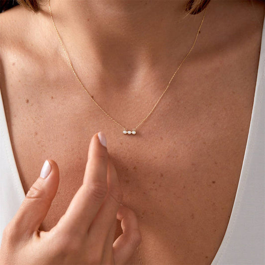 12 Birthstone Pendant Clavicle Necklace_CWMM5670