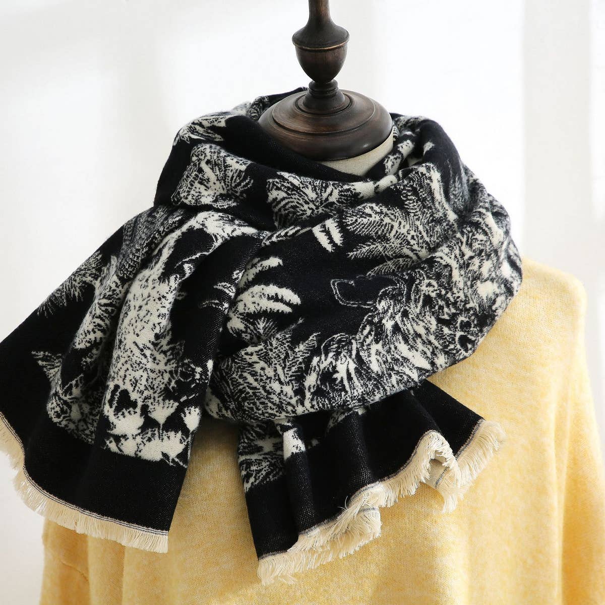 Double-Sided Faux Cashmere Scarf??Warm Shawl