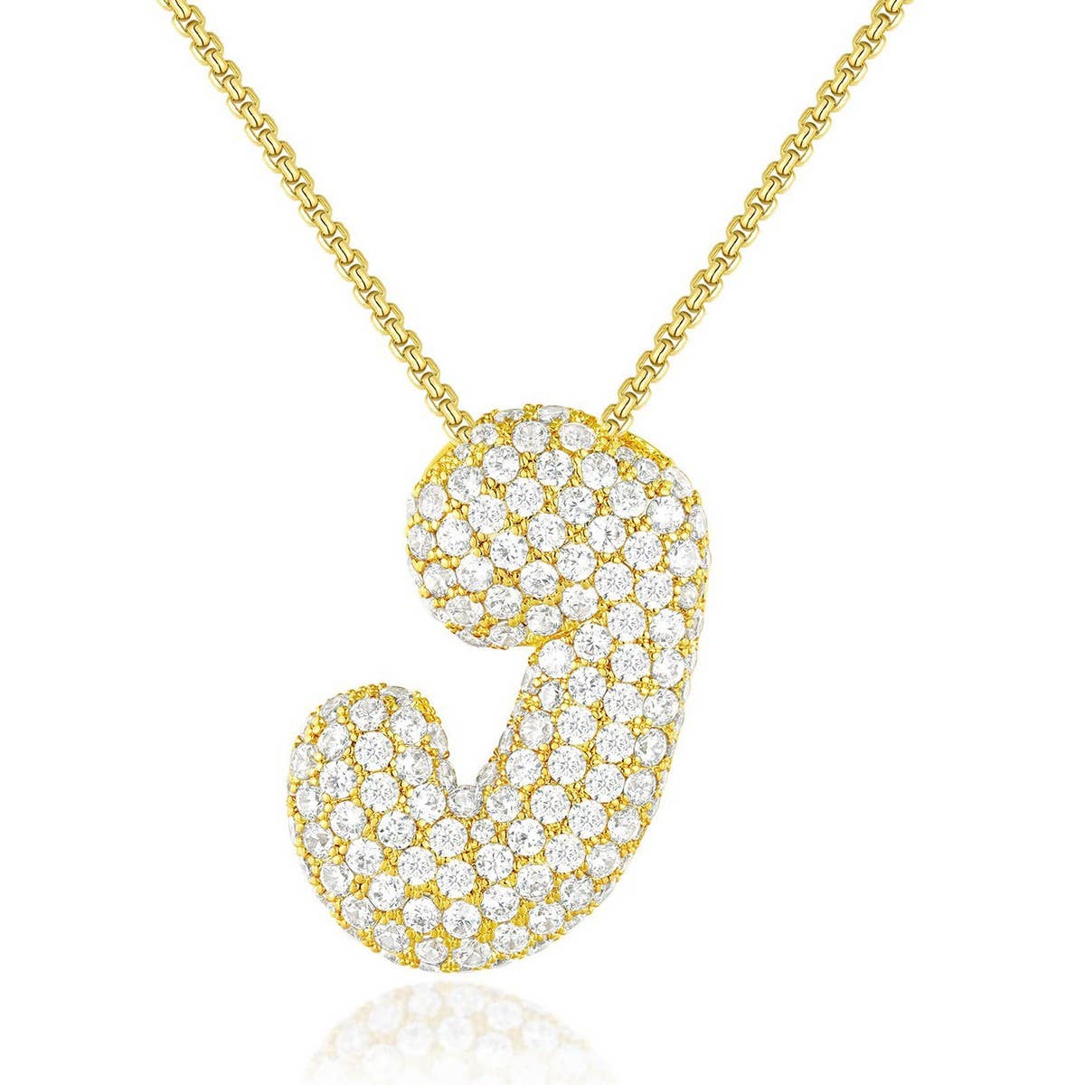 Fashionable Pendant Necklace - Zirconia Letters