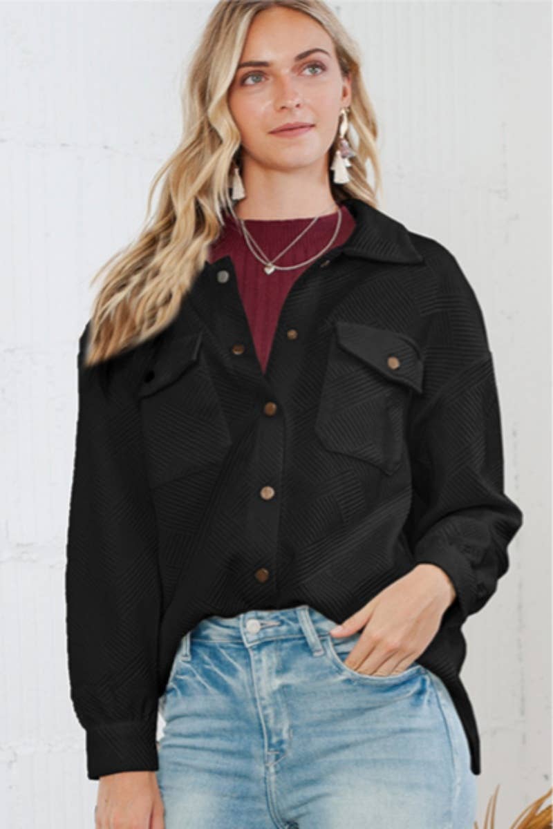 CWOCO1069_CASUAL LONG SLEEVE POCKET SINGLE BREASTED COAT