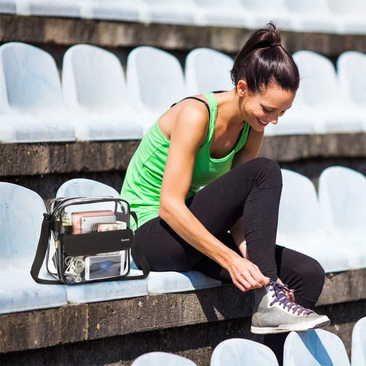 Colorful transparent pvc crossbody bag