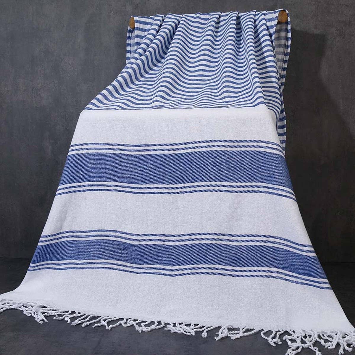Wide Stripe Tassel Towel Turkish Cotton Beach Wrap