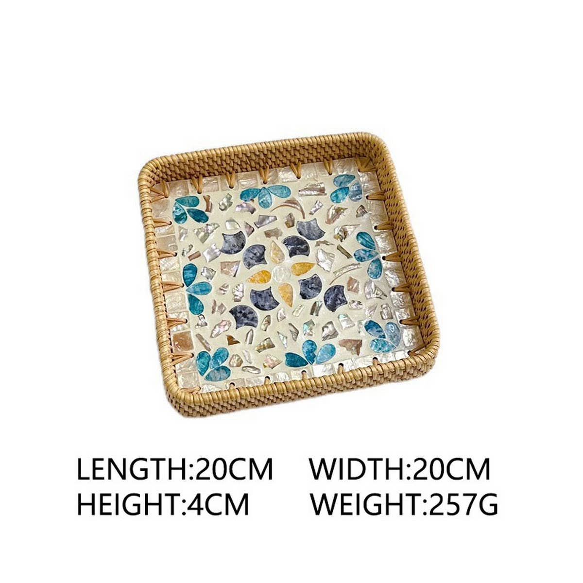 RATTAN COLORFUL SHELL CREATIVE HANDMADE FRUIT PLATE_CWMM4406