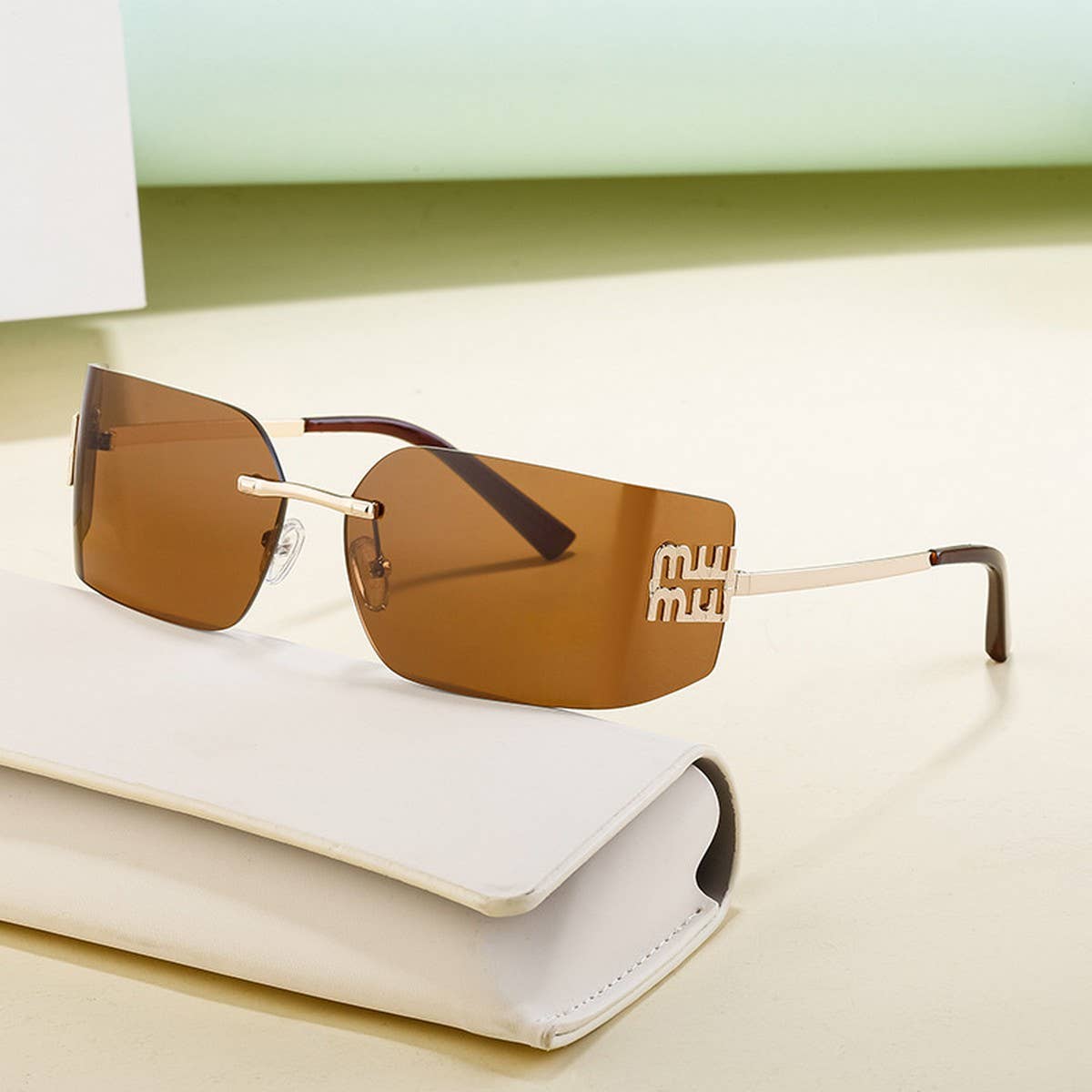 FRAMELESS SUN PROTECTION CURVED SUNGLASSES