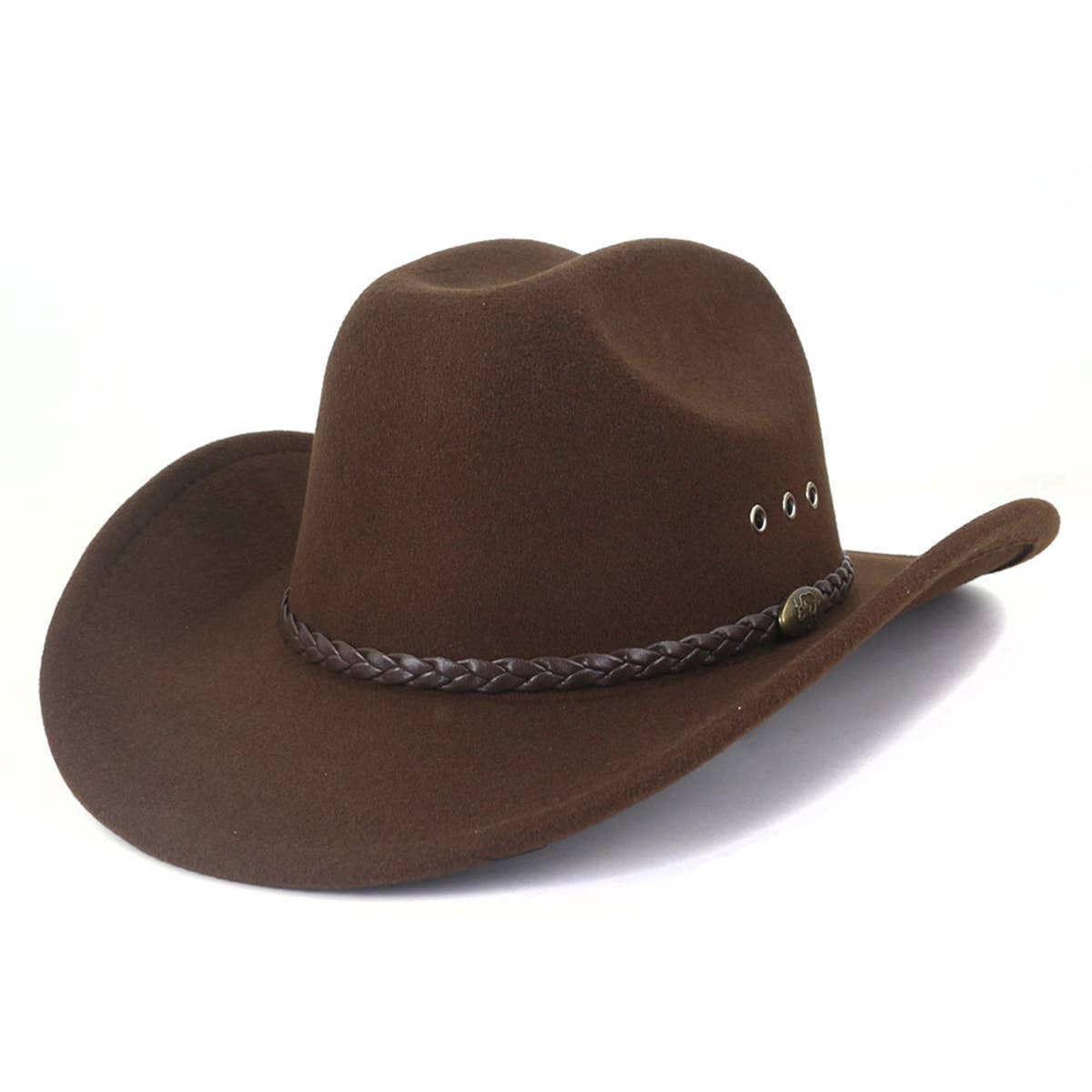 Western Cowboy Wool Felt Hat Wide Brim Jazz Hat_CWAH0677