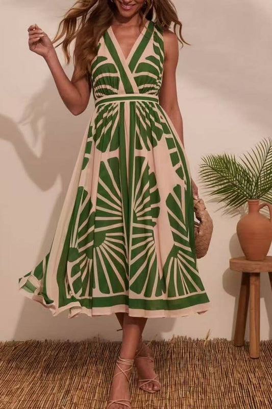 CWDMD5852_BOHO FLORAL V-NECK SLEEVELESS MAXI DRESS