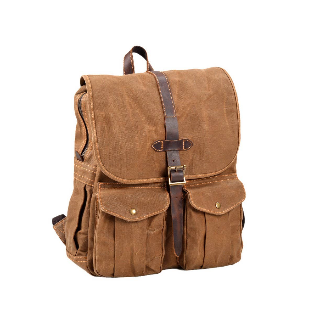 Waterproof Waxed Canvas Hiking Laptop Backpack_CWAB5541