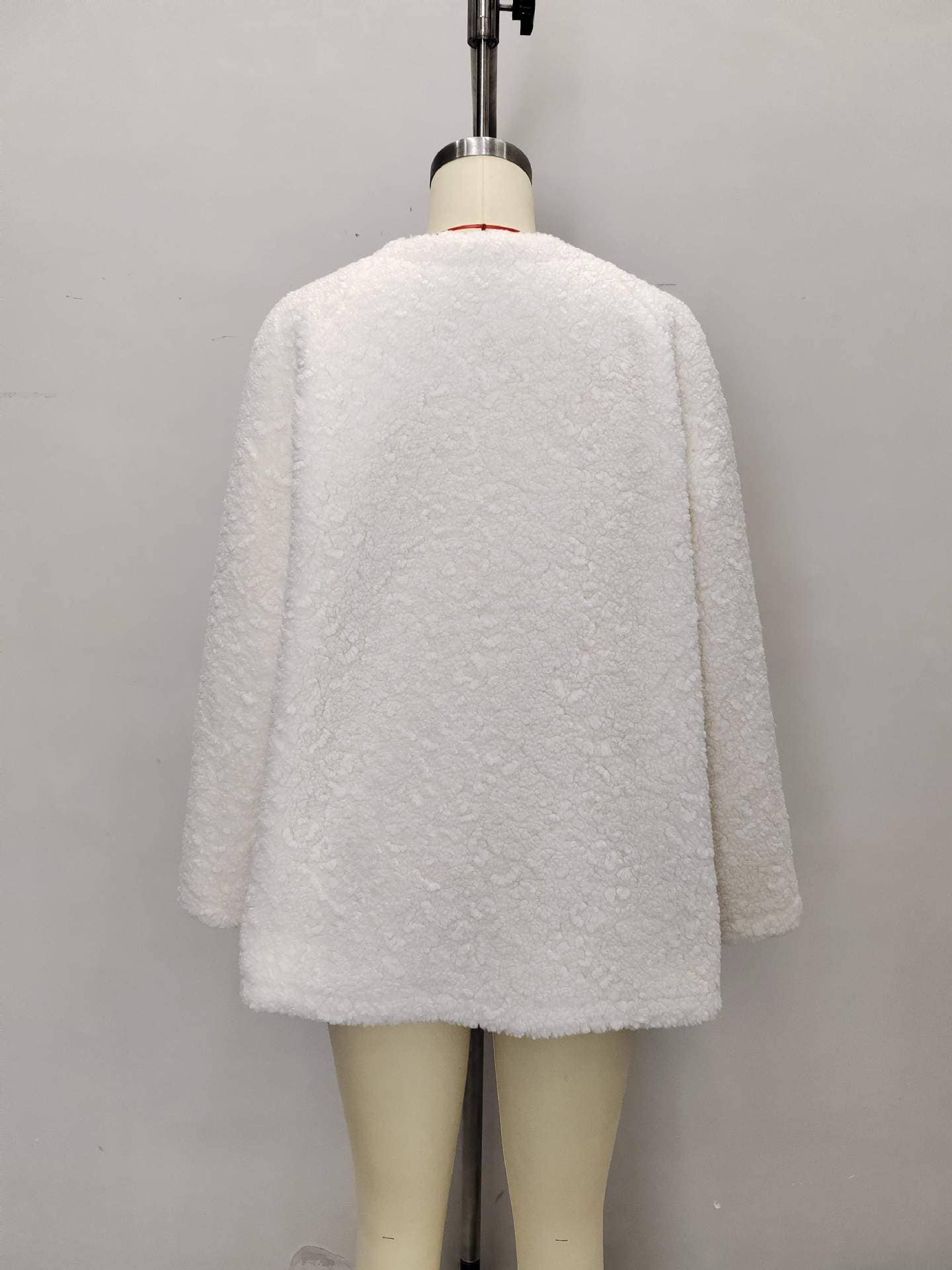 Fashionable lamb wool and velvet plump coat