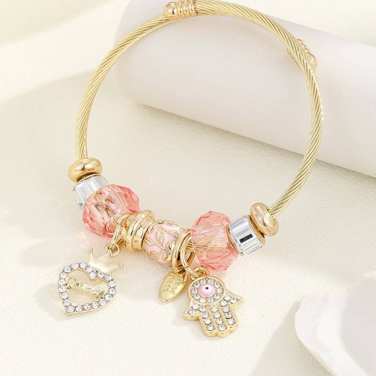 DIY Resin Charm Beaded Adjustable Bracelet