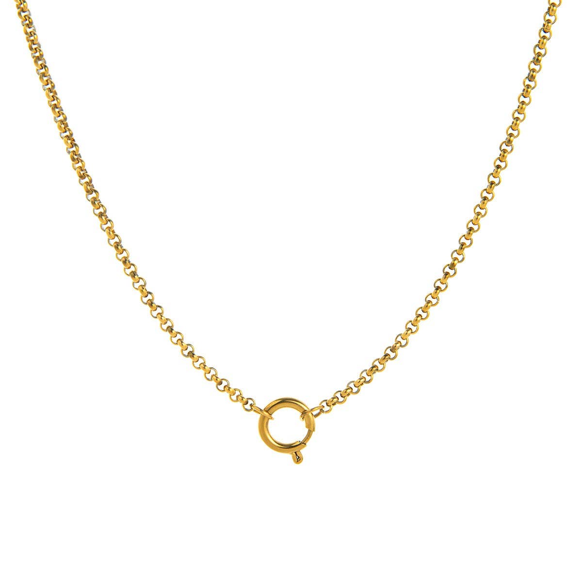Basic loose chain heart round necklace_CWMM5711