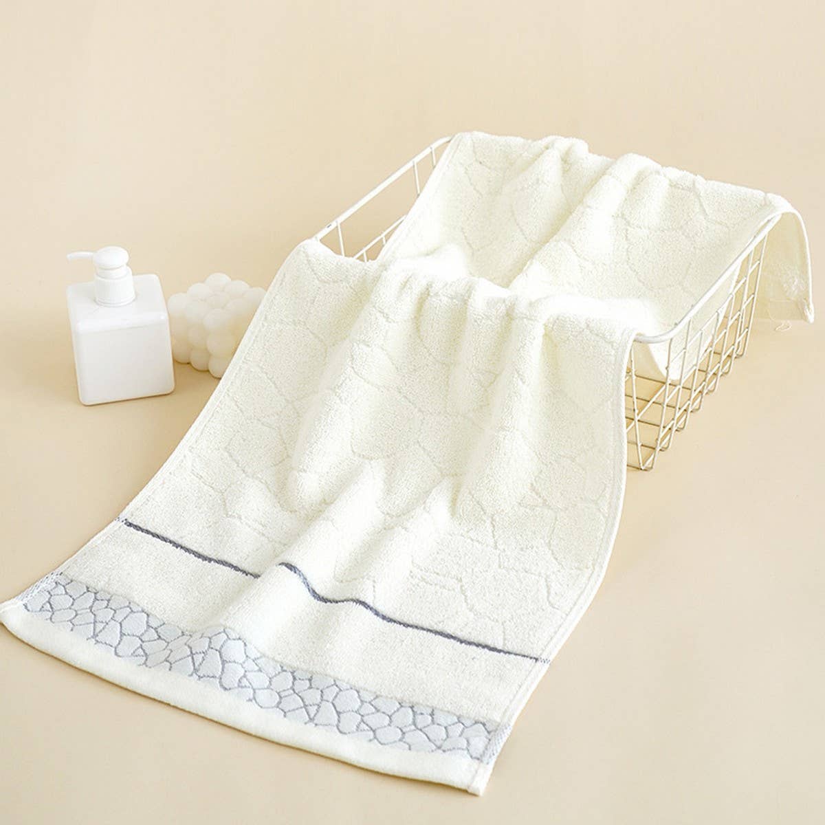 PURE COLOR COTTON QUALITY FLOWER THICK WOOL TOWEL_CWMM2299
