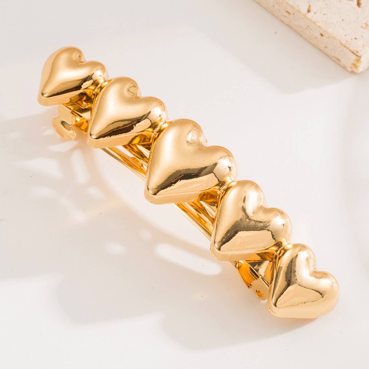 Geometric Heart Metal Spring Hair Clip for Women