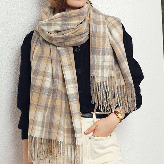 Plaid Winter Scarf Wrap ??Soft Street Style Shawl_CWASC1050