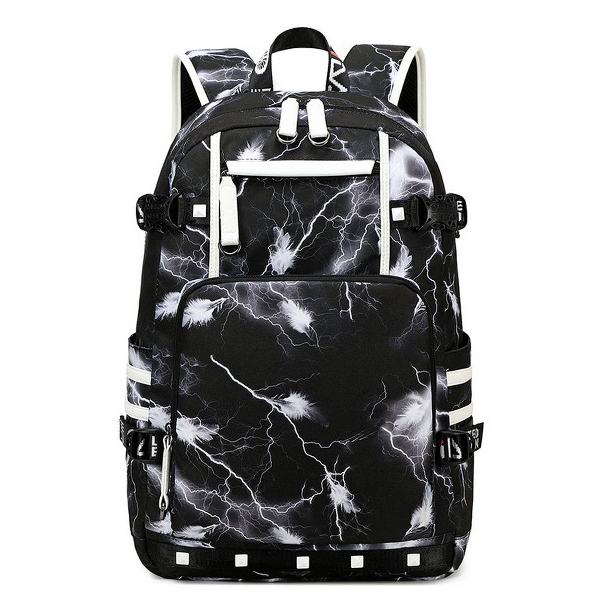 Lightning Print Backpacks for School Teen Boys_CWAB5374