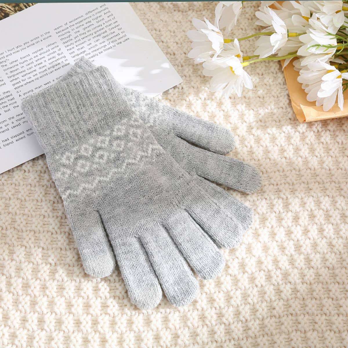 WINTER WARM TOUCH SCREEN WAVE FLEECE GLOVES_CWAG0192