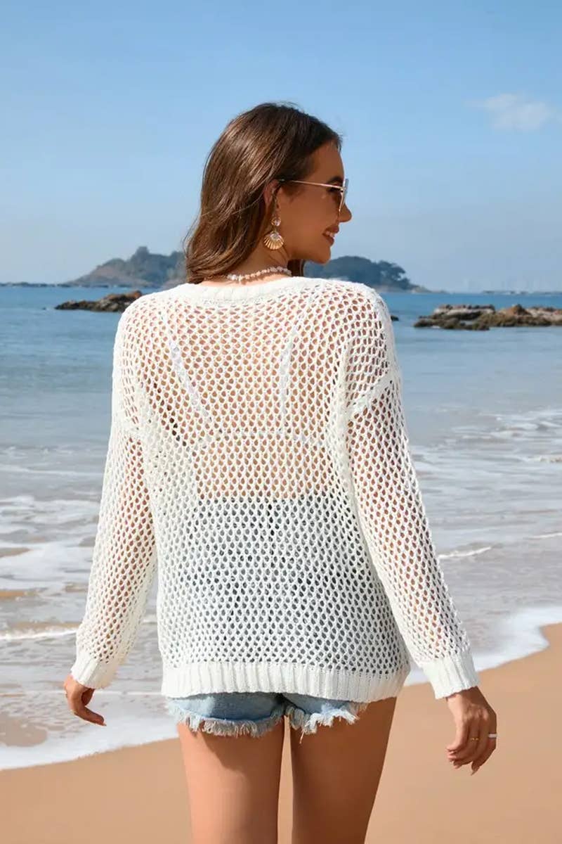 CWTTL1989_FIVE-POINTED STAR SEXY HOLLOW BIKINI BEACH COVER-U