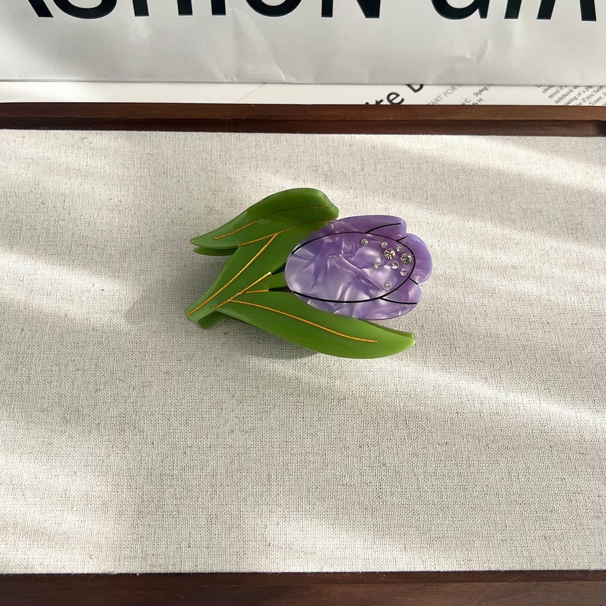Spring Flower Acetate Claw ??Tulip Hair Clip_CWAHA5901