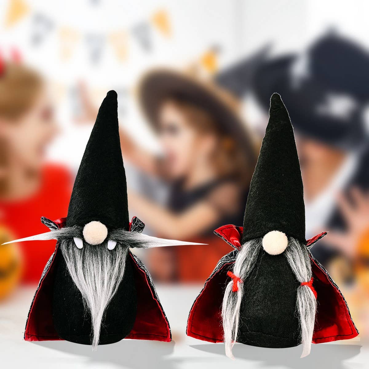 CWMM10254_HALLOWEEN FACELESS GNOME WITCH VAMPIRE DOLL
