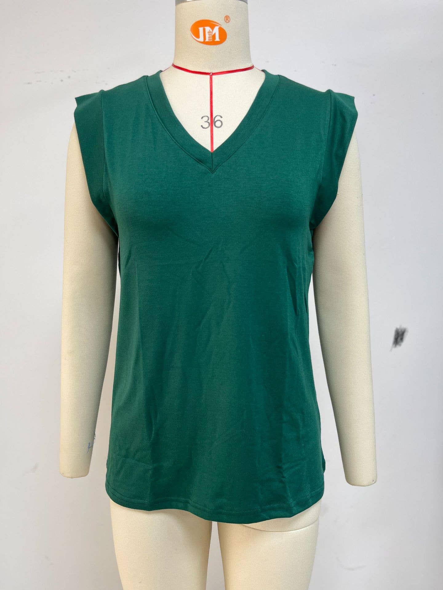 V-NECK SOLID COLOR CASUAL TANK TOP T-SHIRT