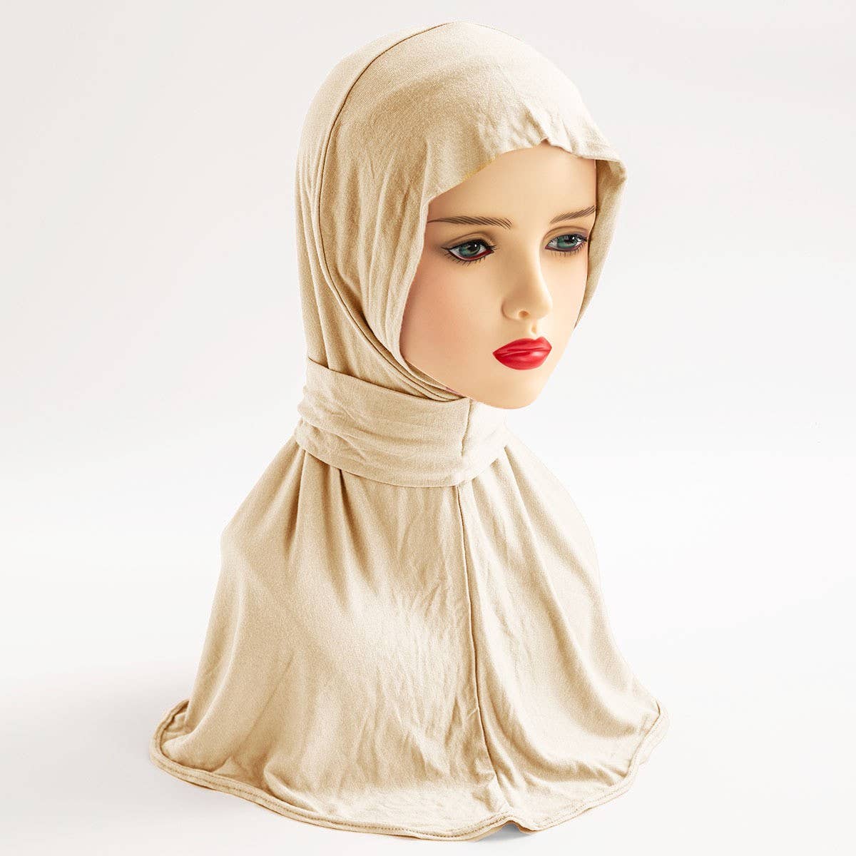 COTTON HIJAB THREE BUTTON TIE PULLOVER SCARF