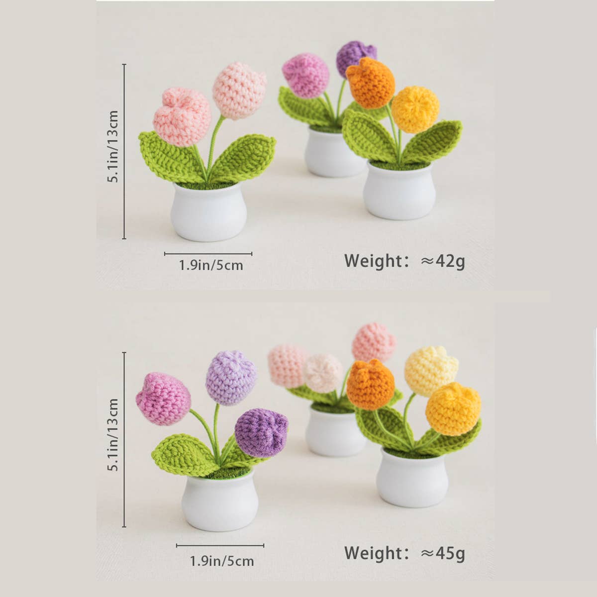 CWMM9284_TEACHER'S DAY HANDMADE CROCHETED TULIP POT