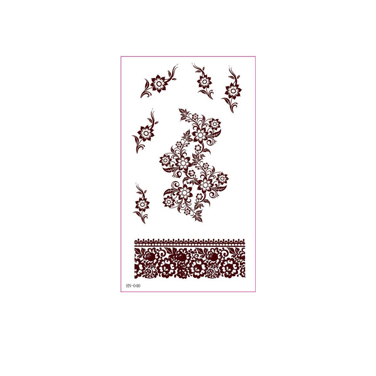 Realistic Brown Henna Tattoo Stickers Waterproof_CWMM8347