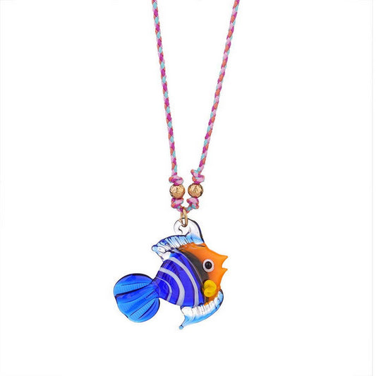 Colorful Glass Fish Ocean Pendant Necklace