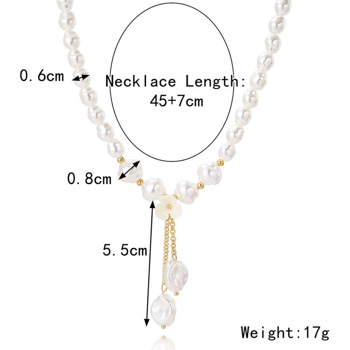 FAUX PEARL CHARM PENDANT NECKLACE