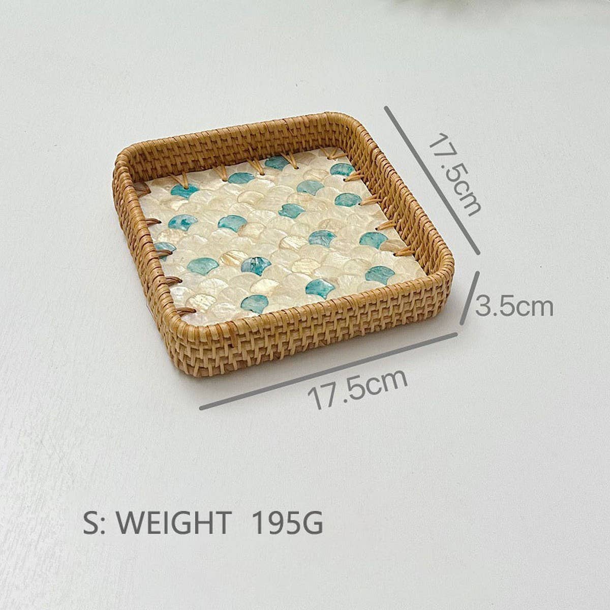 RATTAN COLORFUL SHELL CREATIVE HANDMADE FRUIT PLATE_CWMM4415