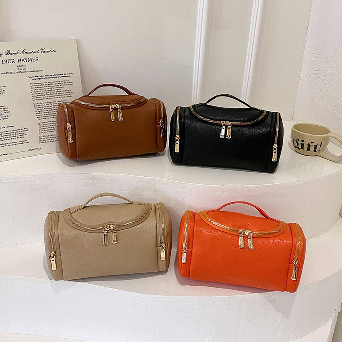SOLID COLOR RETRO HIGH-GRADE PU COSMETIC BAG_CWAB4411