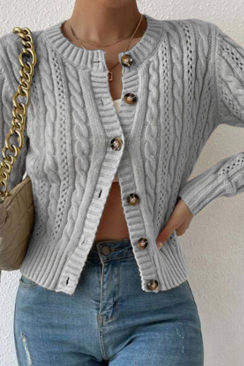 CWOCAL1569_BUTTON UP CARDIGAN LONG SLEEVE CARDIGAN