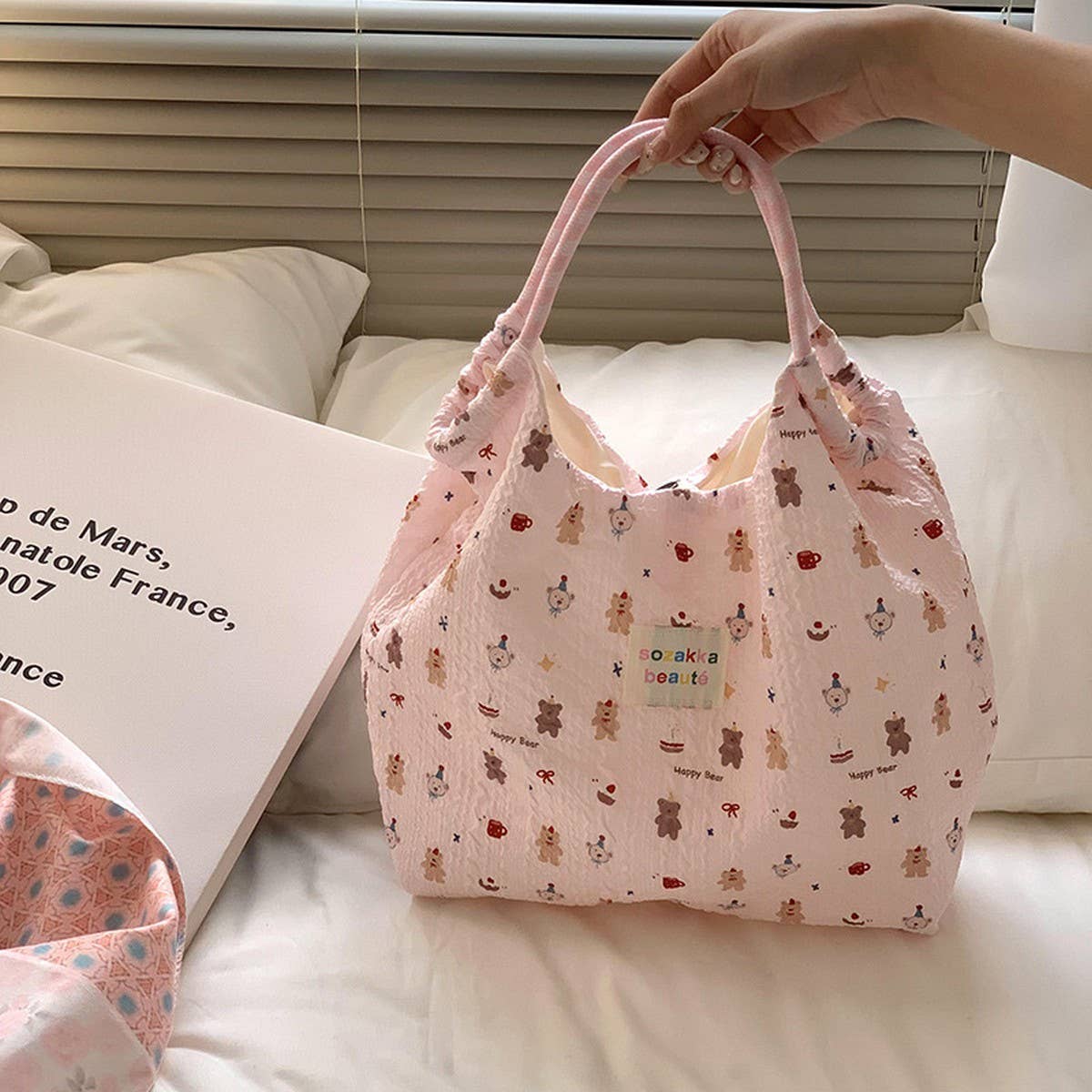 2024 NEW EMBOSSED CUTE SWEET CANVAS BAG_CWAB3080