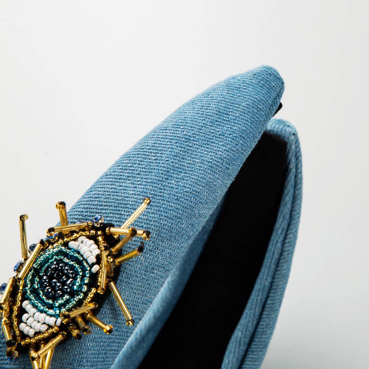 FASHIONABLE EVIL EYE DENIM HEADBAND