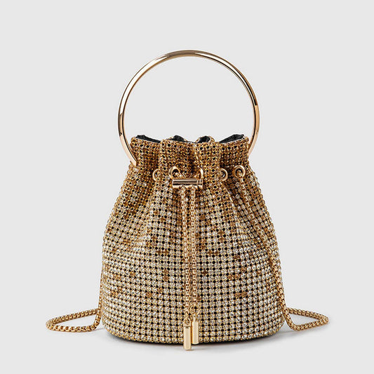 WOMEN'S RHINESTONE-STUDDED BUCKET EVENING BAG_CWAB3587