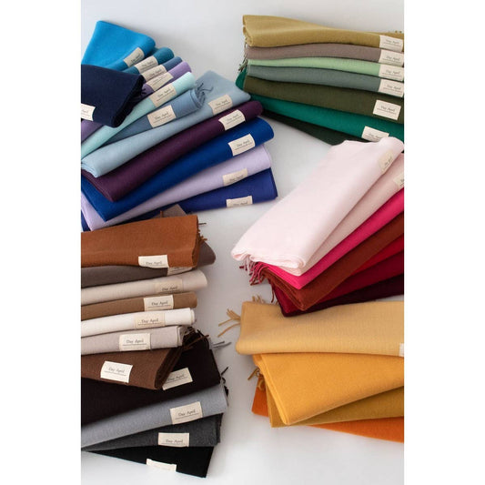 CWASC1482_SOLID COLOR MEDIUM-LENGTH WARM SCARF SHAWL NECK