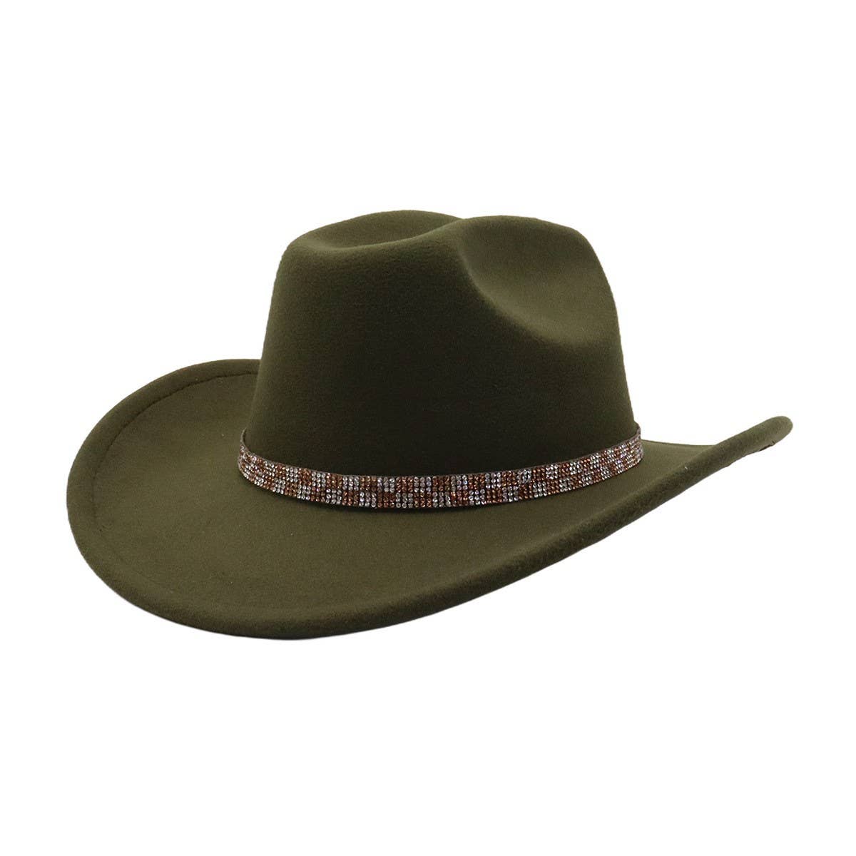 Unisex Ethnic Wool Fedora Cowboy Jazz Hat_CWAH04413